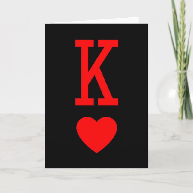 Tarjeta Rey De Corazones Pareja Coincidente San Valentín (Anverso)