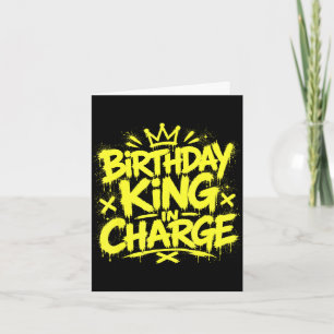 Tarjeta Rey de cumpleaños a cargo graffiti gráfico de cump