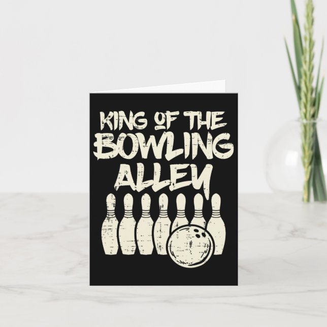 Tarjeta Rey De La Calle Bowling Bowler Papá Hombres Niño (Anverso)