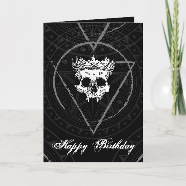 Tarjeta Rey de los Muertos: Oscura Sigilia Real Gótica (Anverso)