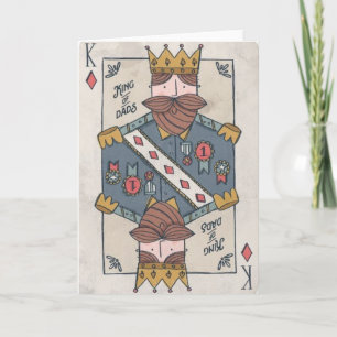 Tarjeta Rey de los Papás – Ilustración Divertida de Carta 
