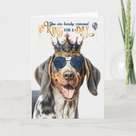 Tarjeta Rey de perro de cola azul por día divertido cumple