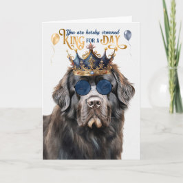 Tarjeta Rey de perro de Terranova por un día divertido cum