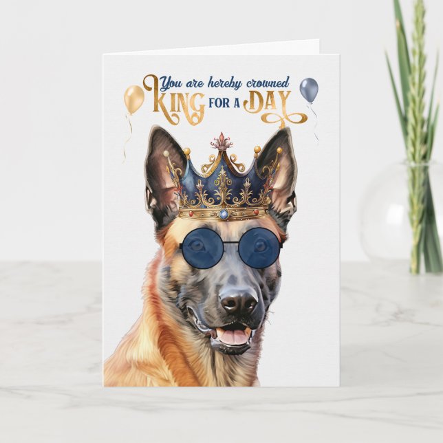 Tarjeta Rey de perro malinés belga por un cumpleaños graci (Anverso)