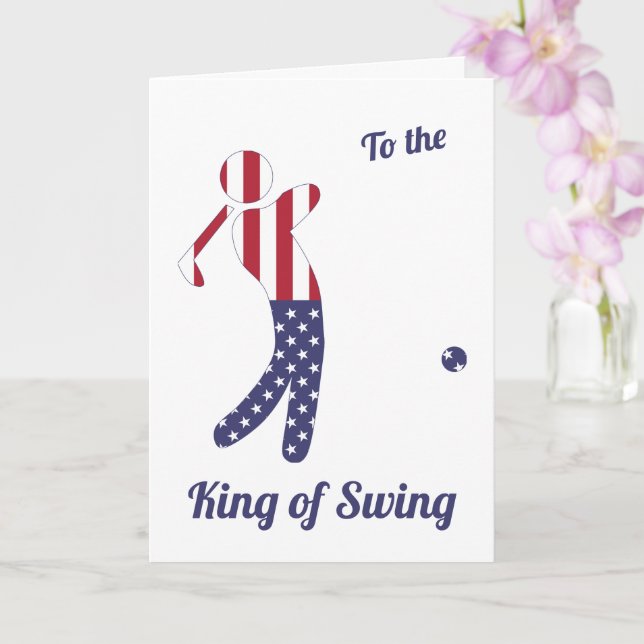 Tarjeta Rey de Swing | Bandera estadounidense | Día del Pa (Orquídea)
