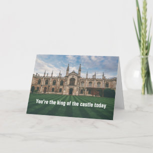 Tarjeta Rey del castillo hoy, feliz cumpleaños