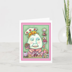 TARJETA REY HUMPTY, CORAZONES Y CONFECCIONES, VALENTINE EN