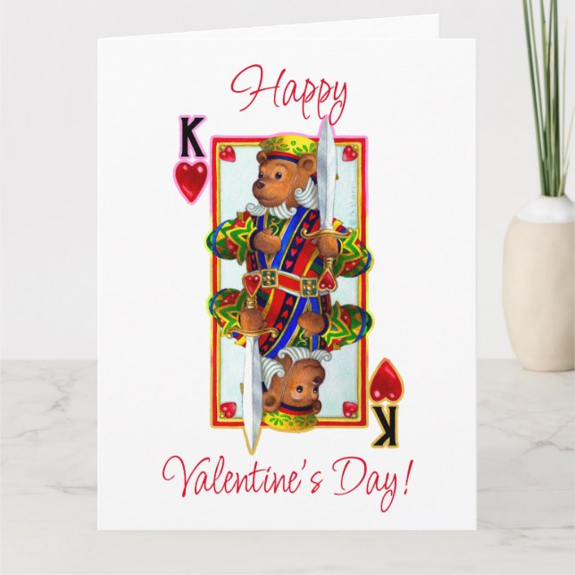 Tarjeta Rey Osito de Corazones  (Anverso)