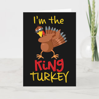 Tarjeta Rey Pavo Divertido Combinación Grupo Familiar Día 