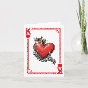 Tarjeta Rey Reina De Corazones Pareja De Cartas De Juego P