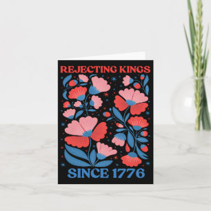 Tarjeta Reyes rechazando retro desde 1776 mujeres florales