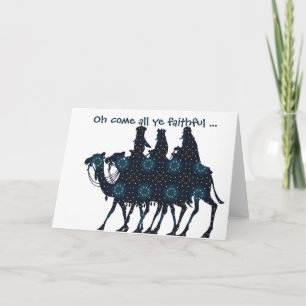 Tarjeta Reyes Viajan Para Ver Al Niño Jesús