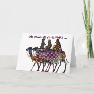 Tarjeta Reyes Viajan Para Ver Al Niño Jesús