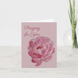 Tarjeta Rezando por Ti | Peonía Rosa Oración y Ánimo