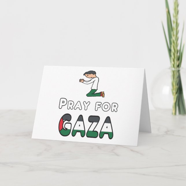 Tarjeta Rezar por Gaza (Anverso)