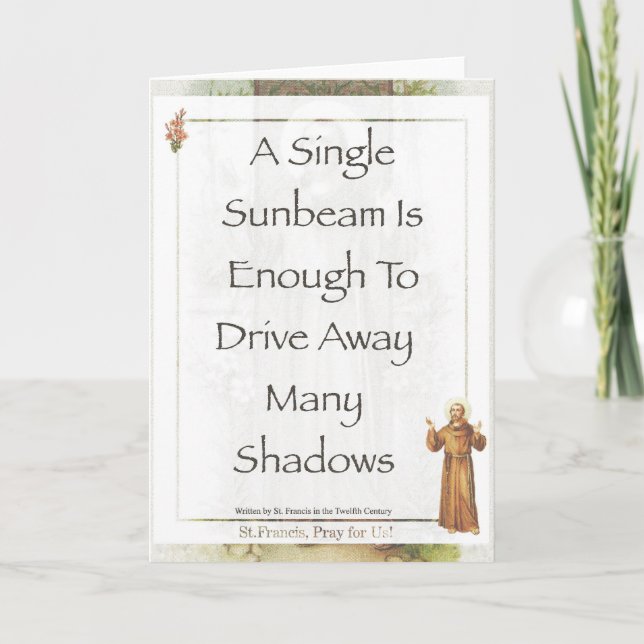 Tarjeta REZO del rayo de sol de los Franciscos de Asís del (Anverso)