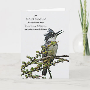 Tarjeta Rezo inspirador de Serenidad Acordada Kingfisher