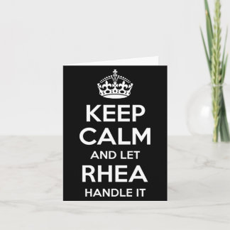 Tarjeta Rhea Mantén la Calma Nombre Personalizado Cumpleañ