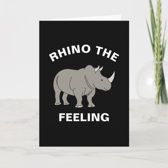 Tarjeta Rhino El Rinoceronte De Rhinoceros Pun (Anverso)