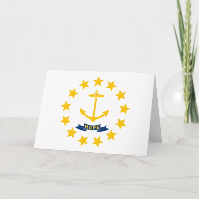 Tarjeta Rhode Islander Flag, Flag of Rhode Island (Anverso)