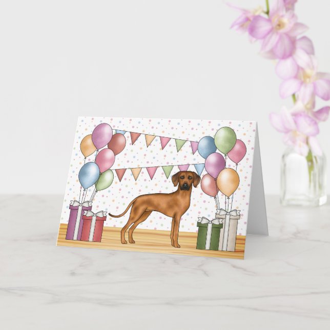 Tarjeta Rhodesian Ridgeback Colorful Pastel Feliz cumpleañ (Orquídea)