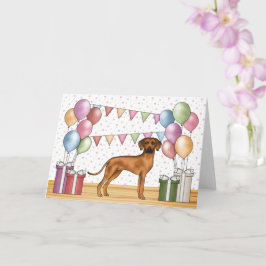 Tarjeta Rhodesian Ridgeback Colorful Pastel Feliz cumpleañ