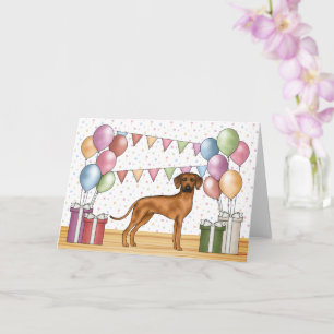 Tarjeta Rhodesian Ridgeback Colorful Pastel Feliz cumpleañ