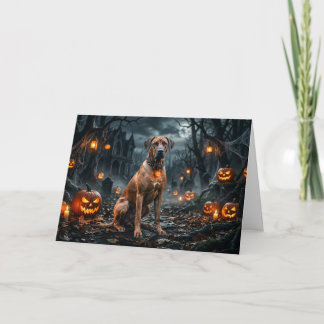 Tarjeta Rhodesian Ridgeback en el Bosque Embrujado