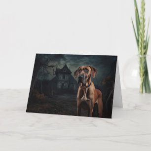 Tarjeta Rhodesian Ridgeback Halloween Scary