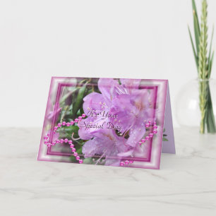 Tarjeta Rhododendron y Perlas - personalizar en cualquier