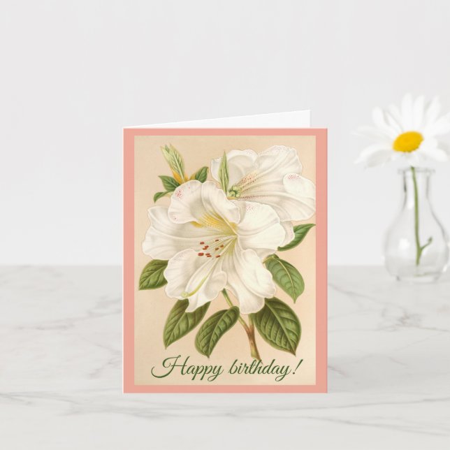 Tarjeta Rhododendrum Sesterianum, cumpleaños feliz (Planta pequeña)