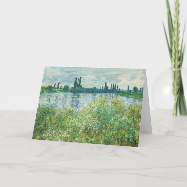 Tarjeta Riberas del Sena por Monet (Anverso)