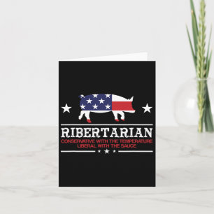 Tarjeta Ribertarian Ribs Pig Patriot Grill Fumador