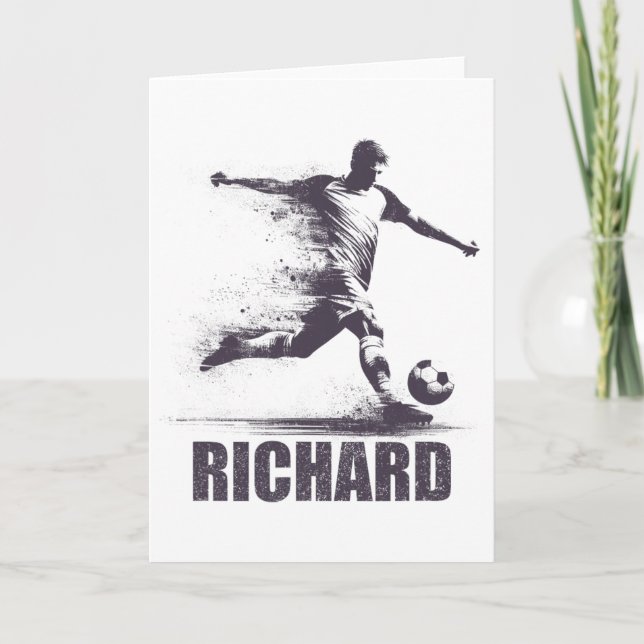 Tarjeta Richard Soccer Boys Personalized First Name Richar (Anverso)