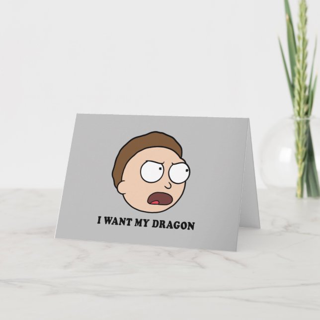 Tarjeta RICK AND MORTY™ | Quiero Mi Dragón (Anverso)