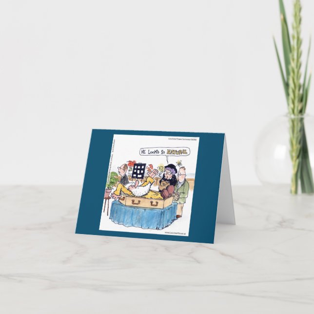 Tarjeta Rick London Funny Old Hippie Comic Funeral (Anverso)