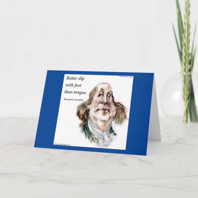 Tarjeta Rick London & Tom Kerr Benjamin Franklin & Quote (Anverso)