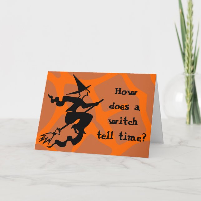 Tarjeta Riddle Halloween Witch (Anverso)