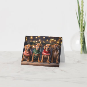 Tarjeta Ridgeback Rhodesiana de Navidades de cacho