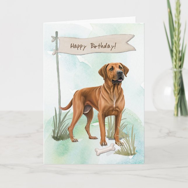 Tarjeta Ridgeback Rhodesiano Raza de perro bajo Rótulo de  (Anverso)