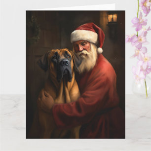 Tarjeta Ridgeback Santa Claus Navidades festivos