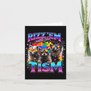 Tarjeta Ríelos con el meme del mapache autista tism autism