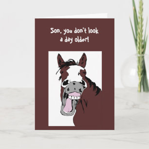 Tarjeta Riéndose del caballo "Over the Hill" Son Humor de