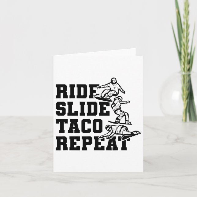 Tarjeta Rige Slide Taco Repetir Snowboarder Snowboard (Anverso)