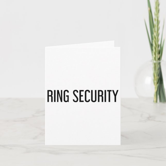Tarjeta Ring Security Funny Boda Bride Groom Fiesta Regalo (Anverso)