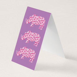 Tarjeta Rinocerontes hechos de corazones rosados