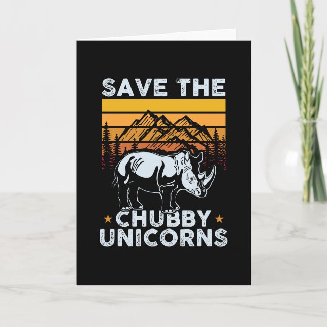 Tarjeta Rinocerontes Salvan A Los Unicornios Chubby (Anverso)