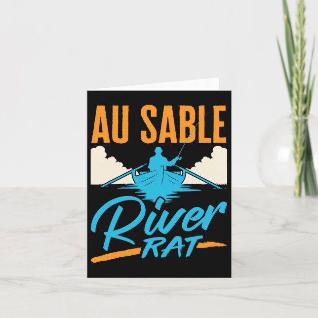 Tarjeta Río Au Sable Rat Rafting Canoeing Boatin (Anverso)