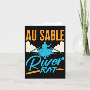 Tarjeta Río Au Sable Rat Rafting Canoeing Boatin