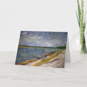 Tarjeta Río con botes de remo por Vincent van Gogh
